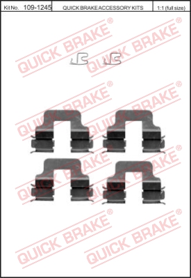 Zestaw akcesoriów montażowych  klocków hamulcowych QUICK BRAKE 109-1245