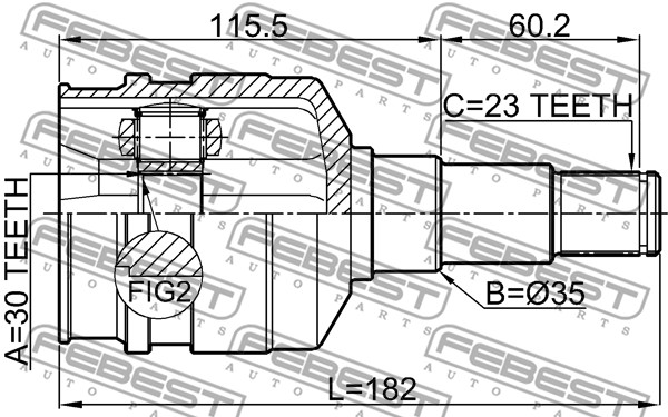 Przegub wału FEBEST 0111-GRX125LH