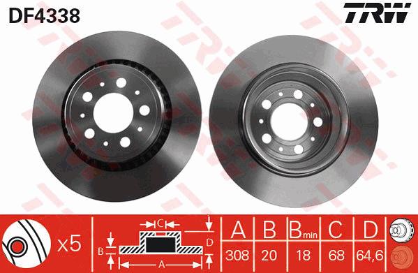 Tarcza hamulcowa TRW DF4338