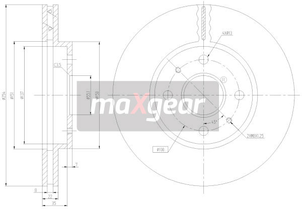 Tarcza hamulcowa MAXGEAR 19-3347