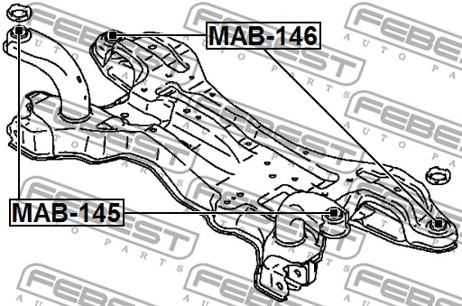 Łożyskowanie  korpusu osi FEBEST MAB-145