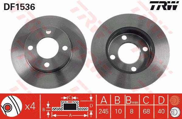 Tarcza hamulcowa TRW DF1536