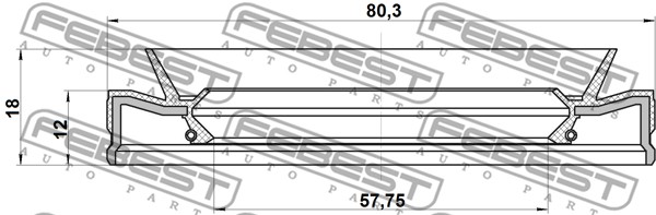 Pierścień uszczelniający półosi FEBEST 95HEY-59801218R