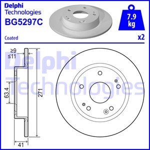 Tarcza hamulcowa DELPHI BG5297C