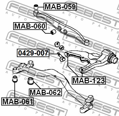 Łożyskowanie  korpusu osi FEBEST MAB-061