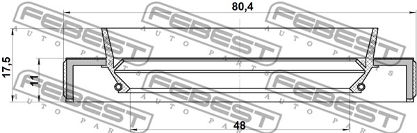 Pierścień uszczelniający półosi FEBEST 95HBY-50801117L