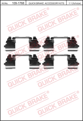 Zestaw akcesoriów montażowych  klocków hamulcowych QUICK BRAKE 109-1768
