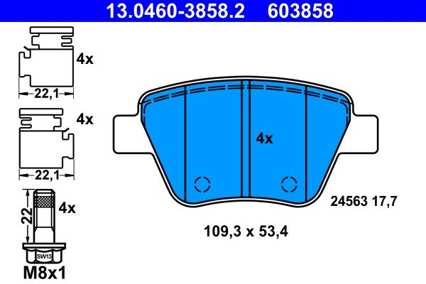 Klocki hamulcowe ATE 13.0460-3858.2