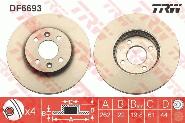 Tarcza hamulcowa TRW DF6693