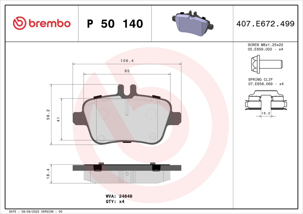 Klocki hamulcowe BREMBO P 50 140