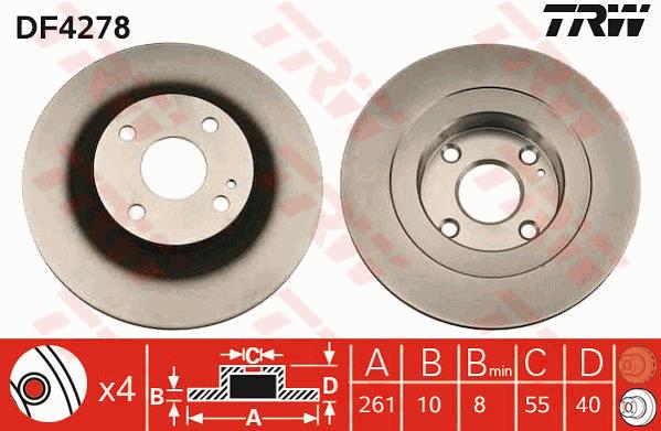 Tarcza hamulcowa TRW DF4278