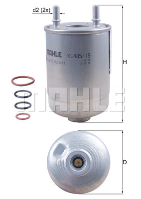 Filtr paliwa MAHLE KL 485/19D