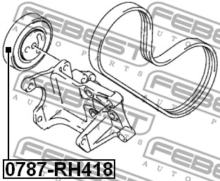 Rolka napinacza paska osprzętu FEBEST 0787-RH418