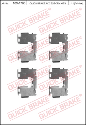 Zestaw akcesoriów montażowych  klocków hamulcowych QUICK BRAKE 109-1760