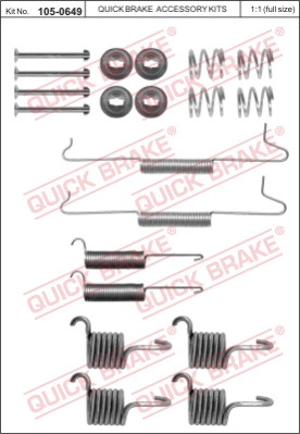Zestaw dodatków do szczęk hamulcowych QUICK BRAKE 105-0649
