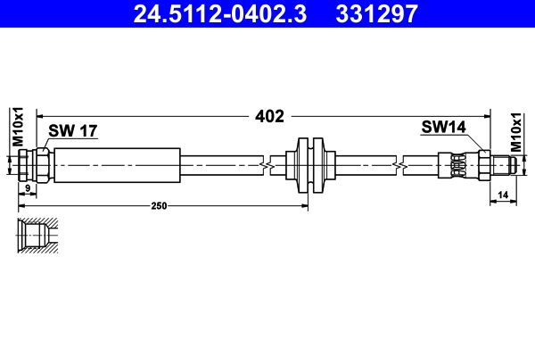 Przewód hamulcowy elastyczny ATE 24.5112-0402.3