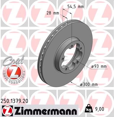 Tarcza hamulcowa ZIMMERMANN 250.1379.20