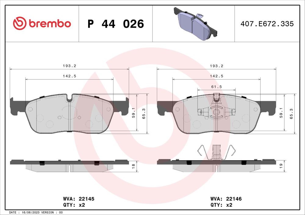 Klocki hamulcowe BREMBO P 44 026