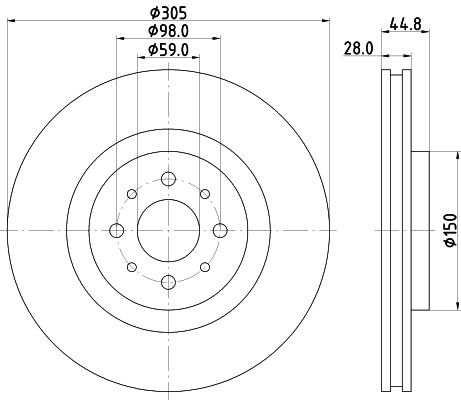 Tarcza hamulcowa HELLA PAGID 8DD 355 117-111