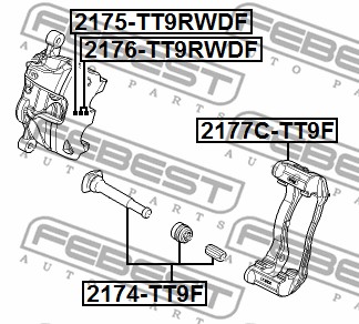 Zestaw naprawczy zacisku hamulcowego FEBEST 2175-TT9RWDF