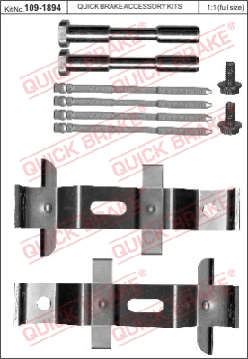 Zestaw akcesoriów montażowych  klocków hamulcowych QUICK BRAKE 109-1894