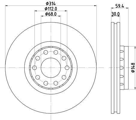 Tarcza hamulcowa HELLA PAGID 8DD 355 127-191
