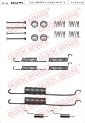 Zestaw dodatków do szczęk hamulcowych QUICK BRAKE 105-0727