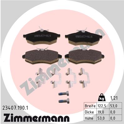 Klocki hamulcowe ZIMMERMANN 23407.190.1