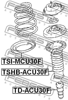 Dystans gumowy FEBEST TD-ACU30F