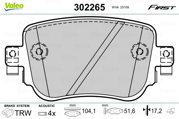 Klocki hamulcowe VALEO 302265
