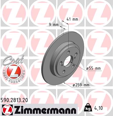 Tarcza hamulcowa ZIMMERMANN 590.2813.20