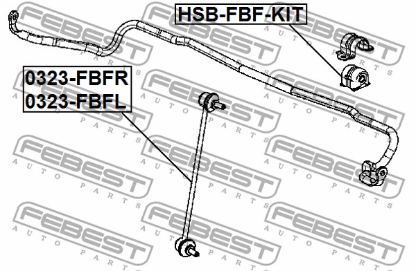 Guma stabilizatora FEBEST HSB-FBF-KIT