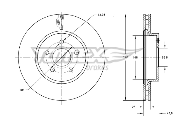 Tarcza hamulcowa TOMEX BRAKES TX 73-91