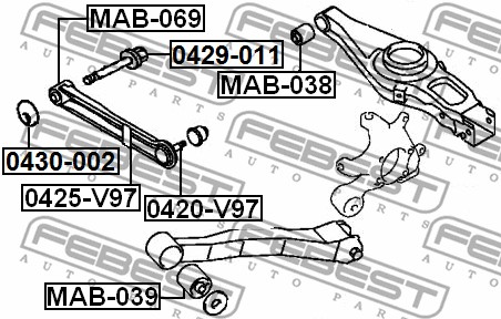 Sworzeń wahacza FEBEST 0420-V97