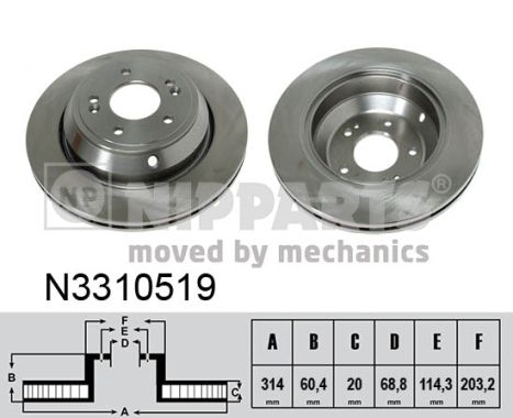 Tarcza hamulcowa NIPPARTS N3310519