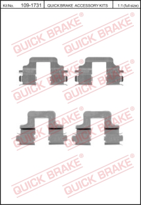 Zestaw akcesoriów montażowych  klocków hamulcowych QUICK BRAKE 109-1731