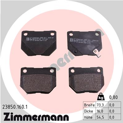 Klocki hamulcowe ZIMMERMANN 23850.160.1