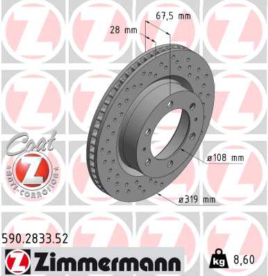 Tarcza hamulcowa ZIMMERMANN 590.2833.52