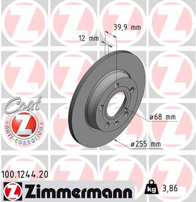Tarcza hamulcowa ZIMMERMANN 100.1244.20