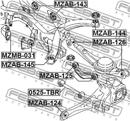 Tuleja wahacza FEBEST MZAB-126
