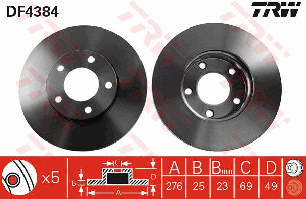 Tarcza hamulcowa TRW DF4384