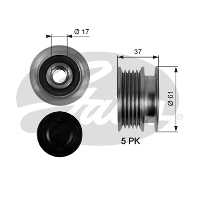 Sprzęgło alternatora GATES OAP7102