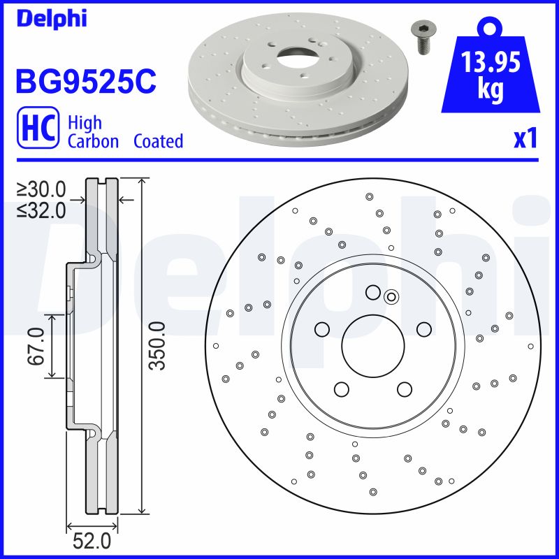Tarcza hamulcowa DELPHI BG9525C