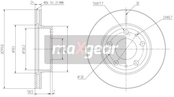 Tarcza hamulcowa MAXGEAR 19-2006
