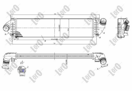 Chłodnica powietrza intercooler ABAKUS 017-018-0009