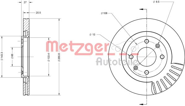 Tarcza hamulcowa METZGER 6110067
