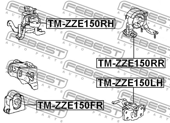 Poduszka silnika FEBEST TM-ZZE150RR