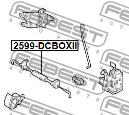 Cięgno zamka drzwi FEBEST 2599-DCBOXII