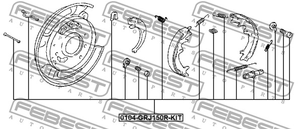 Zestaw montażowy szczęk hamulcowych FEBEST 0104-GRJ150R-KIT