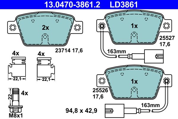 Klocki hamulcowe ATE 13.0470-3861.2